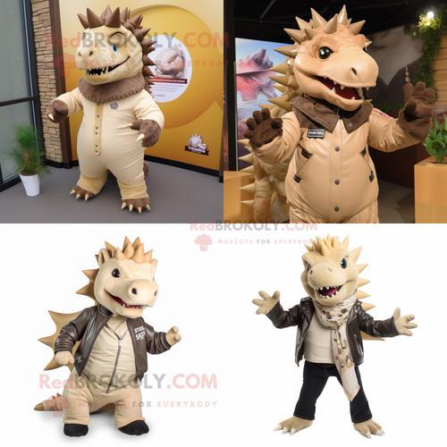 Personnage De Costume De Mascotte Redbrokoly Stegosaurus Beige Habi... on Productcaster.