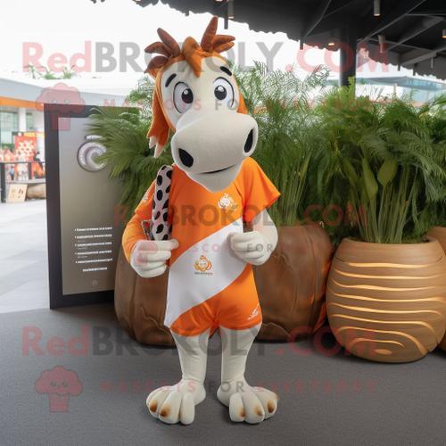 Personnage De Costume De Mascotte Redbrokoly Orange Quagga Habillé ... on Productcaster.