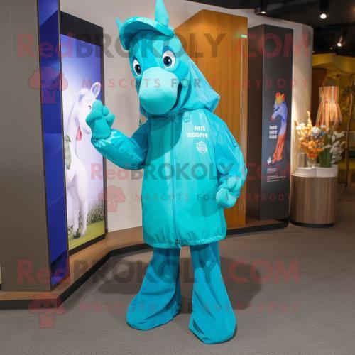 Personnage De Costume De Mascotte Redbrokoly Cyan Mare Habillé D'un... on Productcaster.