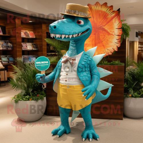 Personnage De Costume De Mascotte Redbrokoly Spinosaurus Turquoise ... on Productcaster.