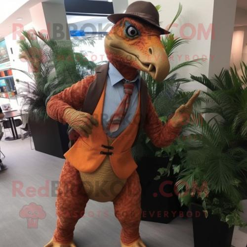 Personnage De Costume De Mascotte Redbrokoly Utahraptor Habillé D'u... on Productcaster.