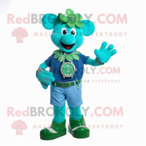 Personnage De Costume De Mascotte Redbrokoly Turquoise Bunch Of Sha... on Productcaster.