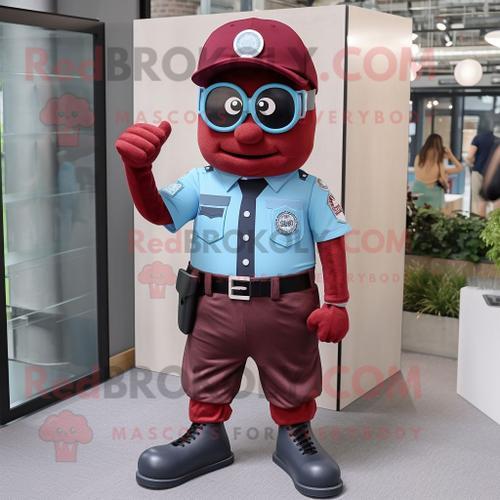 Personnage De Costume De Mascotte Redbrokoly D'officier De Police M... on Productcaster.