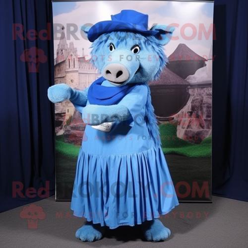 Personnage De Costume De Mascotte Redbrokoly De Sanglier Bleu Habil... on Productcaster.