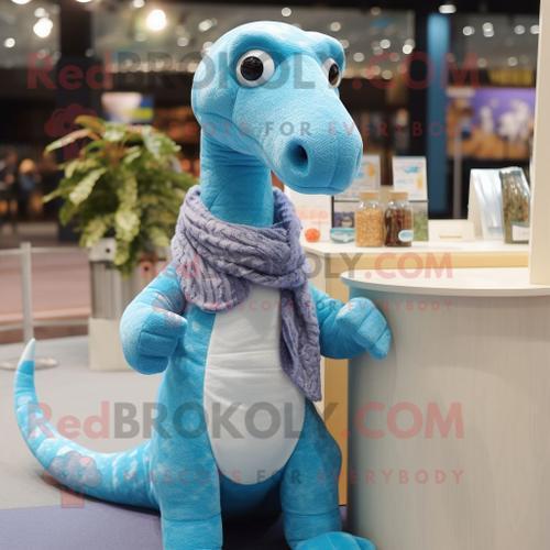 Personnage De Costume De Mascotte Redbrokoly Diplodocus Bleu Ciel H... on Productcaster.