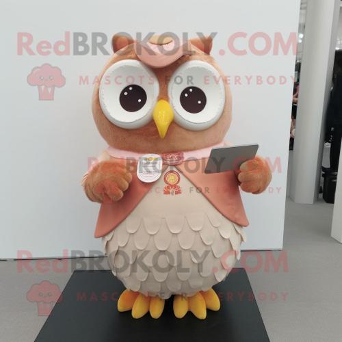 Personnage De Costume De Mascotte Redbrokoly Peach Owl Habillé D'un... on Productcaster.