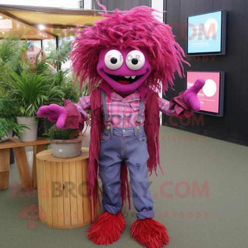 Personnage De Costume De Mascotte Redbrokoly D'épouvantail Magenta ... on Productcaster.