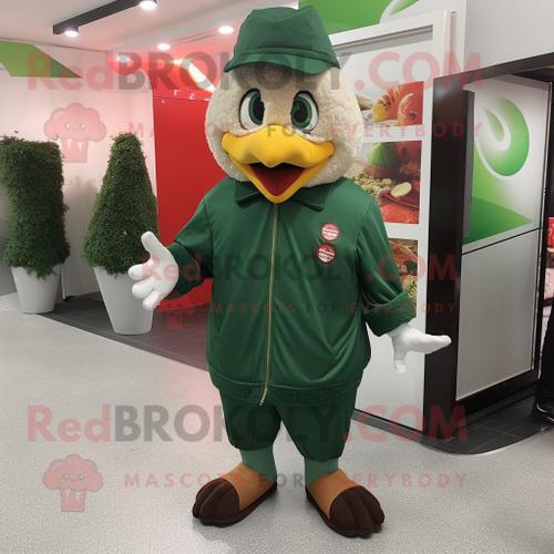 Personnage De Costume De Mascotte Redbrokoly De Poulet Frit Vert Fo... on Productcaster.