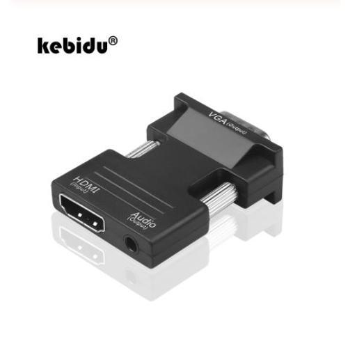 1080 P HDMI femelle vers VGA mâle avec câble adaptateur Audio Aux J... on Productcaster.