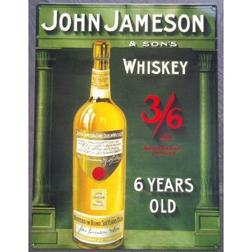 Plaque Whisky Jameson 6 Years Old Tole Deco Bar Diner Usa on Productcaster.