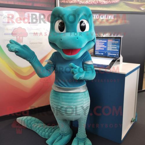 Personnage De Costume De Mascotte Redbrokoly De Python Bleu Sarcell... on Productcaster.