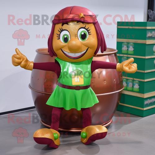 Personnage De Costume De Mascotte Redbrokoly Maroon Pot Of Gold Hab... on Productcaster.