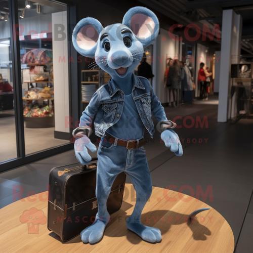 Costume De Mascotte Redbrokoly De Rat Bleu Personnage Habillé Avec ... on Productcaster.