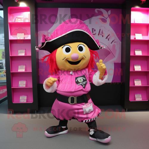 Mascotte Redbrokoly De Pirate Rose Déguisé En Personnage Habillé D'... on Productcaster.