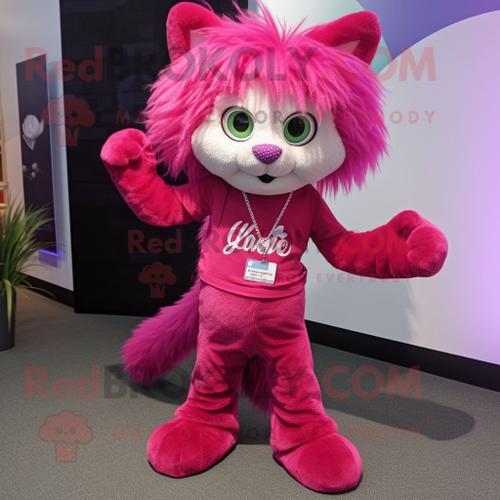 Personnage De Costume De Mascotte Redbrokoly De Chat Magenta Habill... on Productcaster.