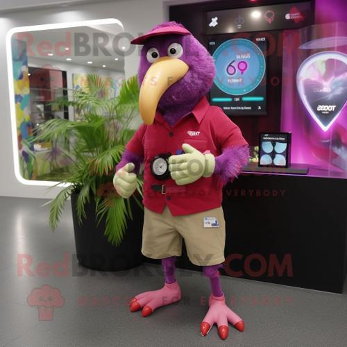 Personnage De Costume De Mascotte Redbrokoly Magenta Kiwi Habillé D... on Productcaster.