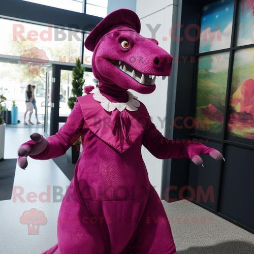 Personnage De Costume De Mascotte Redbrokoly Magenta Iguanodon Habi... on Productcaster.