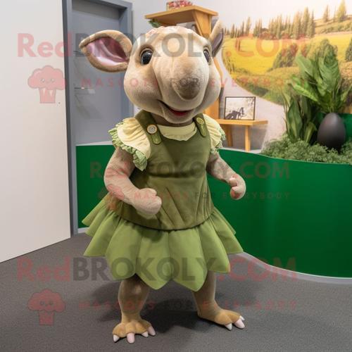 Personnage De Costume De Mascotte Redbrokoly Olive Armadillo Habill... on Productcaster.