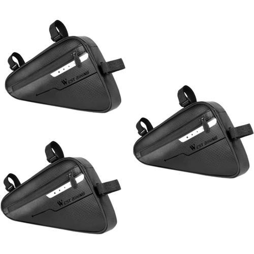 Noirx3pcs 3 Pièces Sacoche Vélo Sac De Selle Sac Triangle Vélo Sac ... on Productcaster.