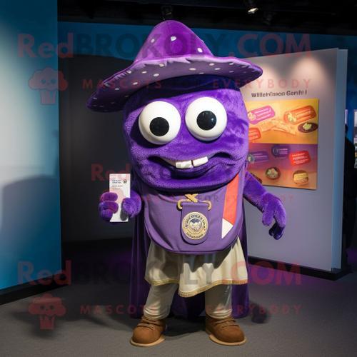 Personnage De Costume De Mascotte Redbrokoly Tacos Violet Habillé D... on Productcaster.