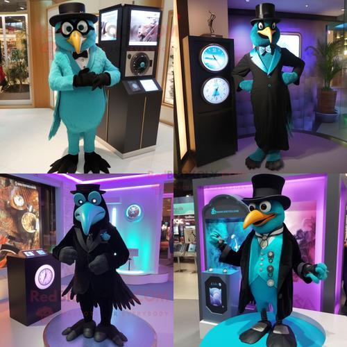 Personnage De Costume De Mascotte Redbrokoly Turquoise Crow Habillé... on Productcaster.