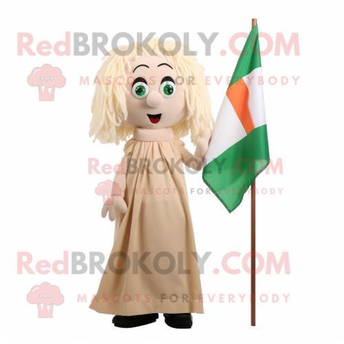 Personnage De Costume De Mascotte Redbrokoly De Drapeau Irlandais B... on Productcaster.