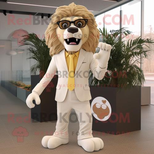 Costume De Mascotte Redbrokoly De Lion Crème Personnage Habillé D'u... on Productcaster.