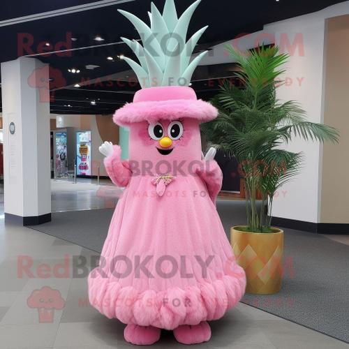 Mascotte Redbrokoly De Personnage D'ananas Rose Habillé D'une Robe ... on Productcaster.