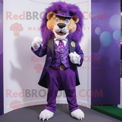 Personnage De Costume De Mascotte Redbrokoly De Lion Dompteur Viole... on Productcaster.