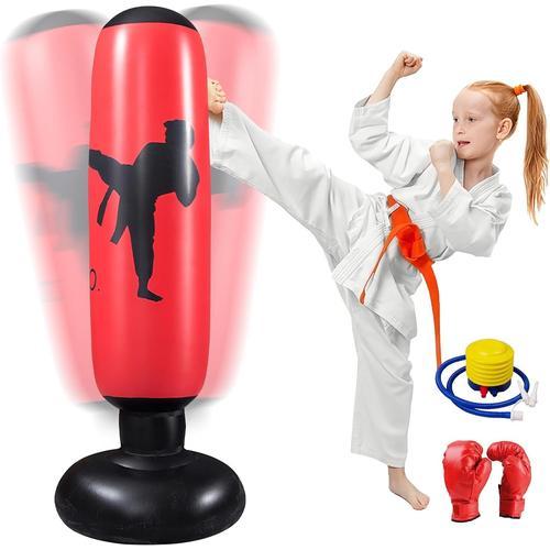 Rouge Sac De Frappe Gonflable Pour Enfant - 160 Cm - Sur Pied - Ave... on Productcaster.