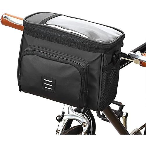 Noir Sacoche De Guidon Vélo, 5l Sac De Panier De Vélo Sac Avant De ... on Productcaster.