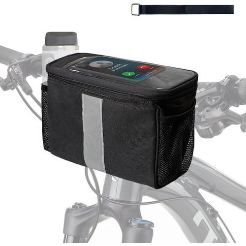 Noir M Sacoche Velo Guidon, Avec Support Téléphone Vélo Pour Téléph... on Productcaster.