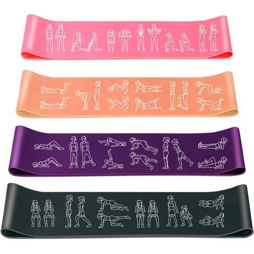 Rose+Orange+Violet+Gris Bande Élastique Fitness, Lot De 4 Bande De ... on Productcaster.