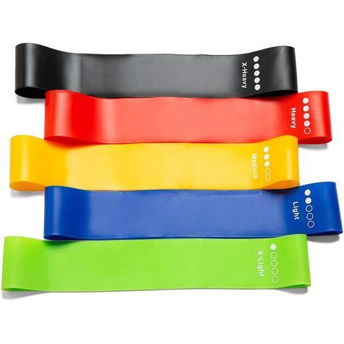 Noir, Rouge, Jaune, Bleu, Vert Bande Élastique Fitness, (Lot De 5) ... on Productcaster.