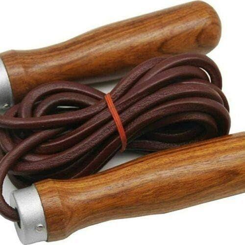 Brun Corde À Sauter En Cuir Pour Adulte Avec Poignée En Bois Pour B... on Productcaster.