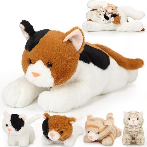 Set De 5 Animaux En Peluche De Chat Inclure Grand Chat En Peluche D... on Productcaster.