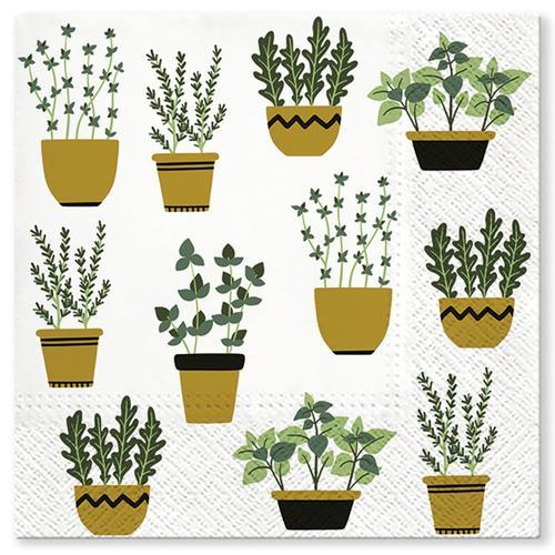 Lot De 20 Serviettes En Papier 33 X 33 Cm Plantes on Productcaster.