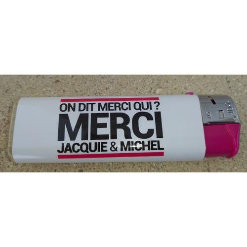 Briquet Lighter Blanc On Dit Merci Qui ? Merci Jacquie & Michel on Productcaster.