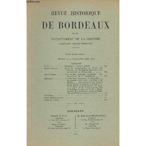 Revue Historique De Bordeaux Et Du Departement De La Gironde - 1ere... on Productcaster.