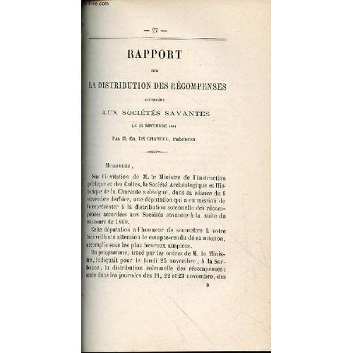 Tiré À Part : Rapport Sur La Distribution Des Récompenses Accordées... on Productcaster.