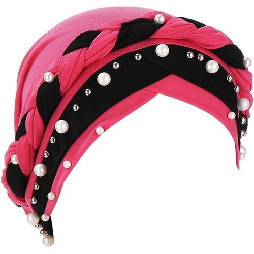 Chapeau turban hijab avec perles tressées pour femme, écharpe, canc... on Productcaster.