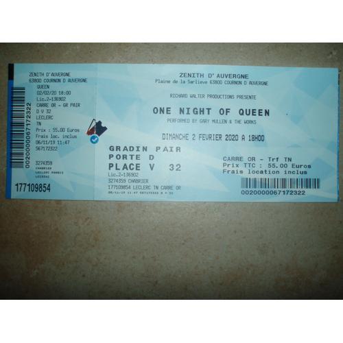 Ticket / Billet De Spectacle De Queen / One Night Of Queen En 2020. on Productcaster.