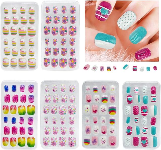 144 Pièces Faux Ongles Enfant, Appuyez Sur Pré-Collé Faux Ongles De... on Productcaster.