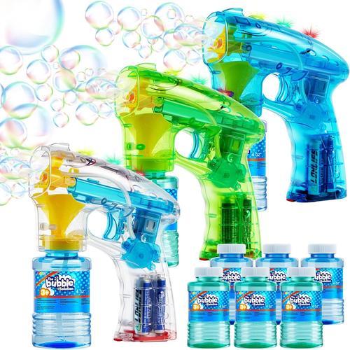 Multicolore Kit De 3 Pistolet À Bulle Bubble Blaster Led Pour Bonbo... on Productcaster.