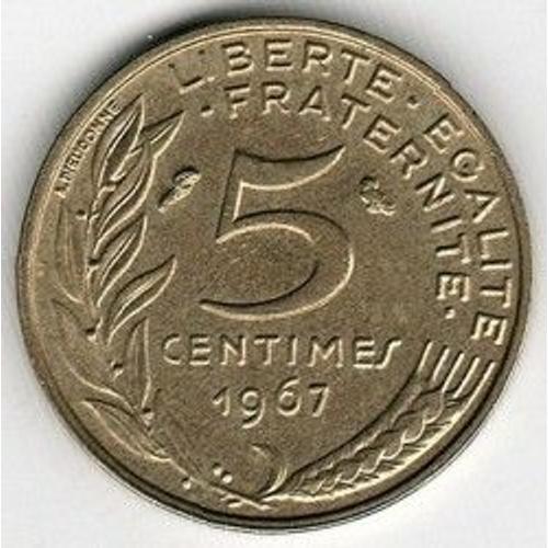 France = Pièce De Monnaie De 5 Centimes De Francs, Type Marianne, G... on Productcaster.