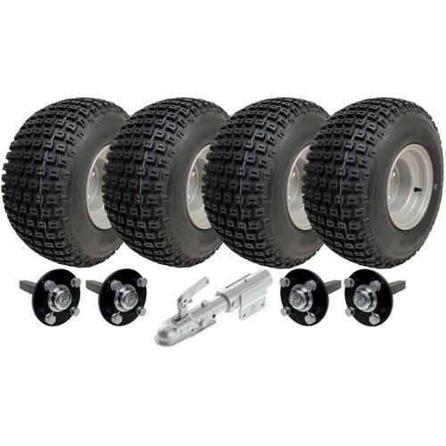 18x9.50-8 Twin Axle ATV Knobby Quad Trailer Kit Wheels, Axles Swive... on Productcaster.