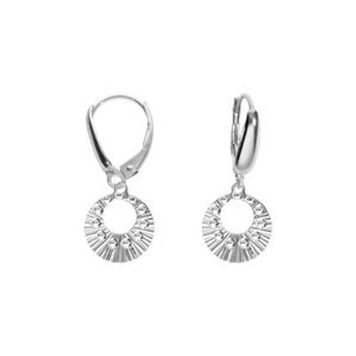 Boucles D'oreilles Dormeuse Argent Rhodié Cercle Martelé on Productcaster.