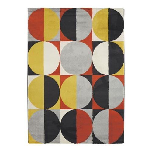 GLOBE - Tapis effet soyeux motifs cercles multicolore 120 x 170 cm on Productcaster.