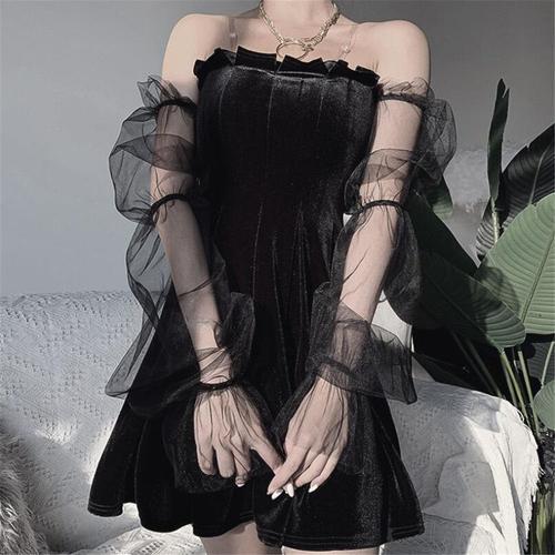 Envoie De France Robe Femme Nugoth Noire Manche Long Transparentes ... on Productcaster.