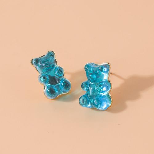 Vg 6ym-Boucles D'oreilles Ours Multicolores Pour Femmes, Clous En R... on Productcaster.